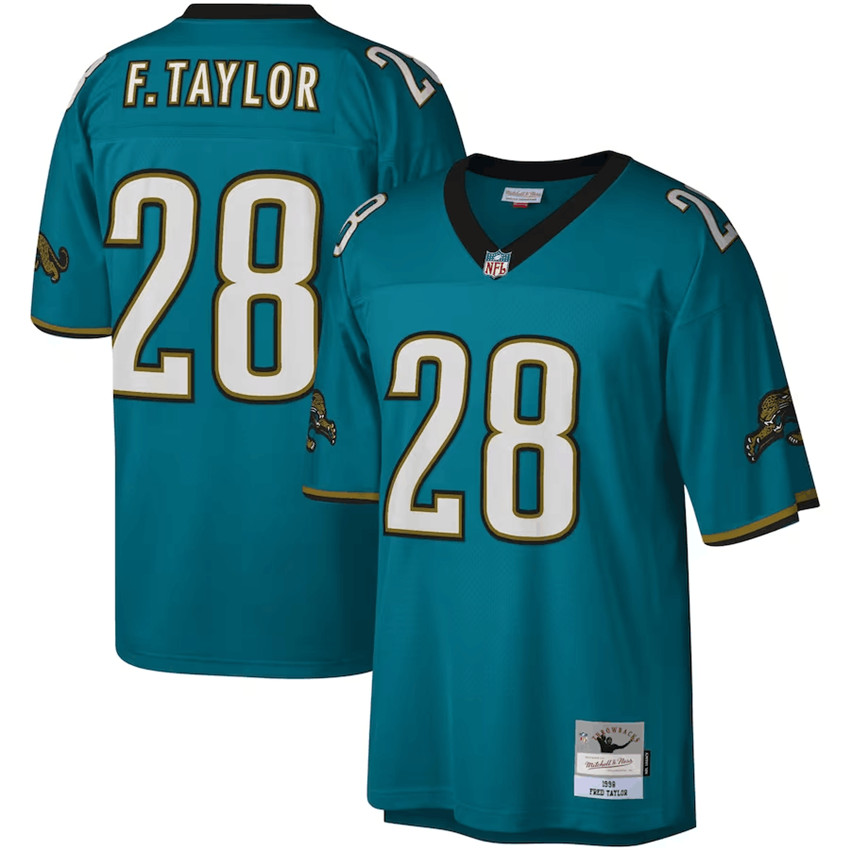 Men's Teal Jacksonville Jaguars #28 Fred Taylor Mitchell & Ness Legacy Jersey